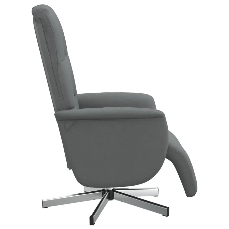 Fauteuil inclinable avec repose-pieds gris foncé tissu - 4