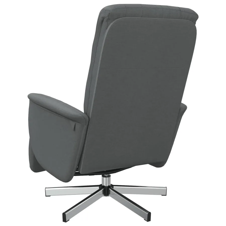 Fauteuil inclinable avec repose-pieds gris foncé tissu - 5