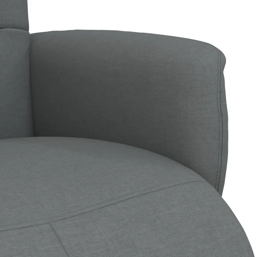 Fauteuil inclinable avec repose-pieds gris foncé tissu - 7