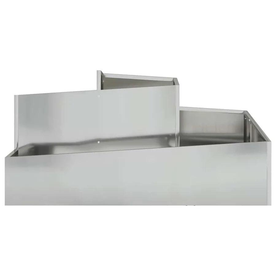 Cache-pot de jardin Argent 100 x 100 x 50 cm Acier galvanisé - 5
