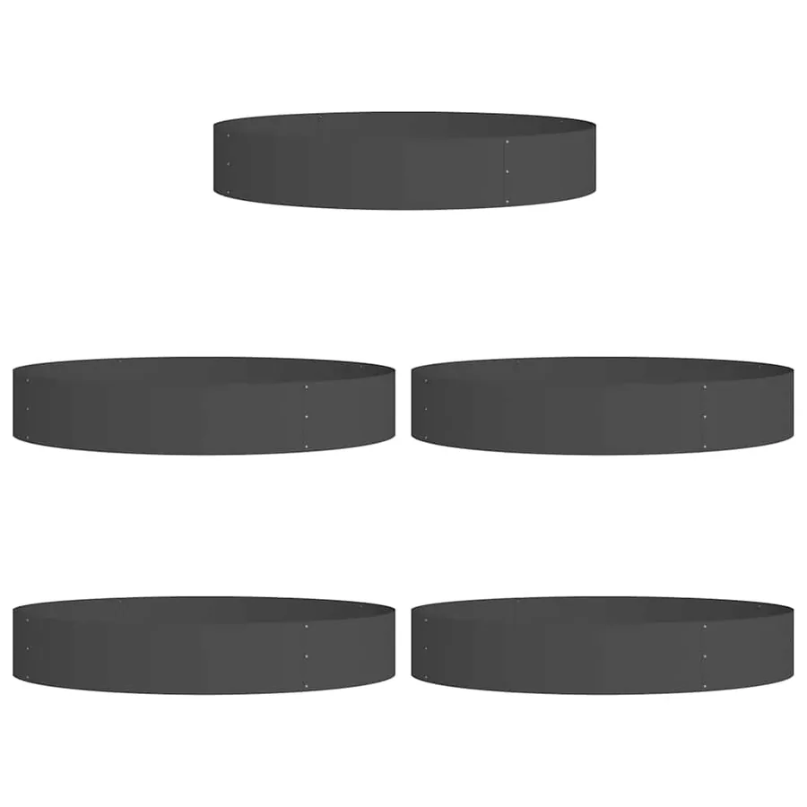 Anneau de jardinière 5 pc Noir 120 x 120 x 20 cm - 2