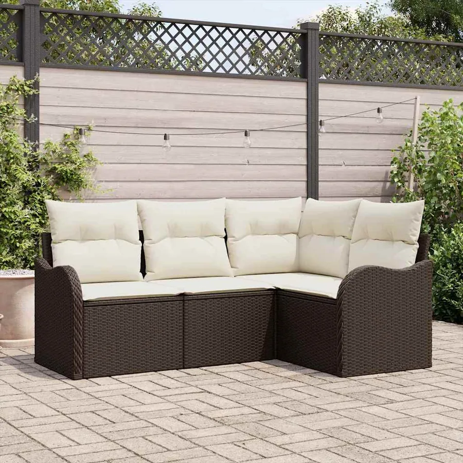 Ensemble de canapé de jardin Marron polyrotin