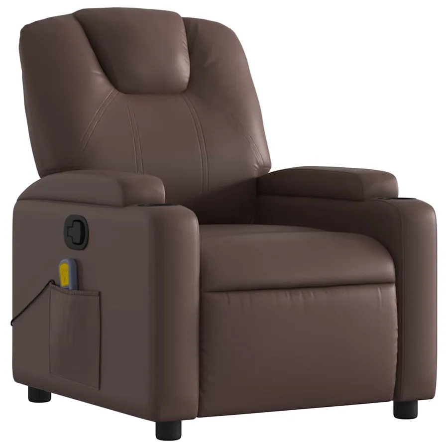Fauteuil de massage inclinable Marron Similicuir - 3