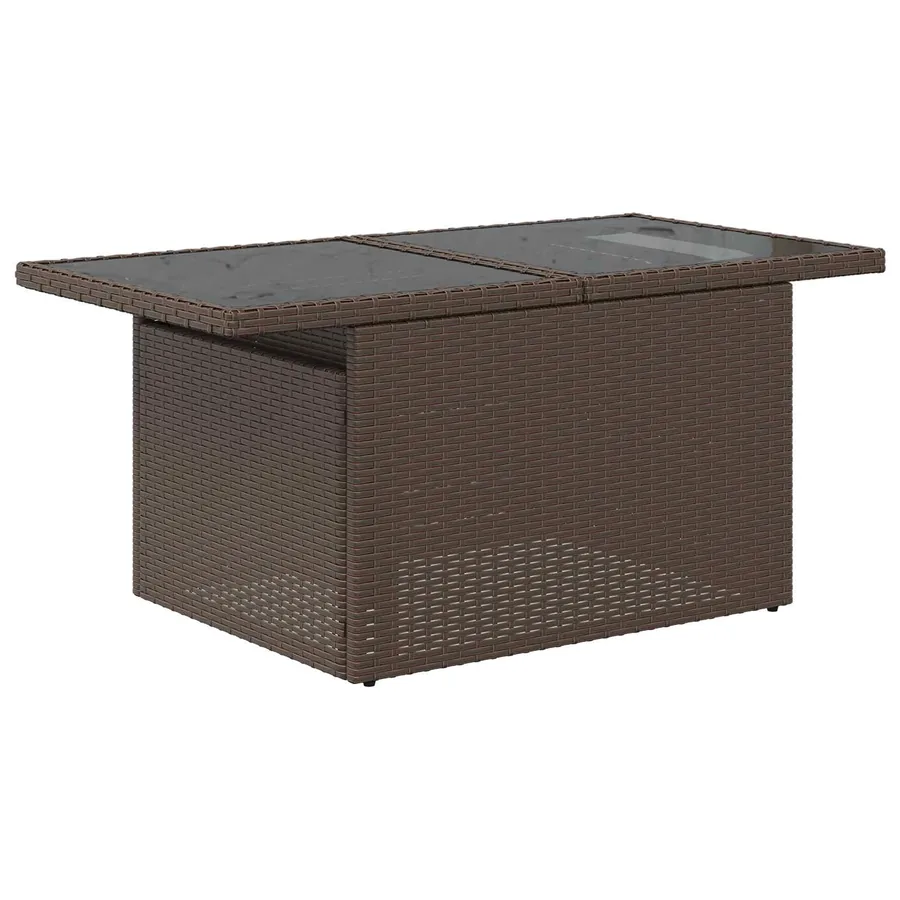Ensemble de canapé de jardin 6 pcs Marron Poly Rattan - 7