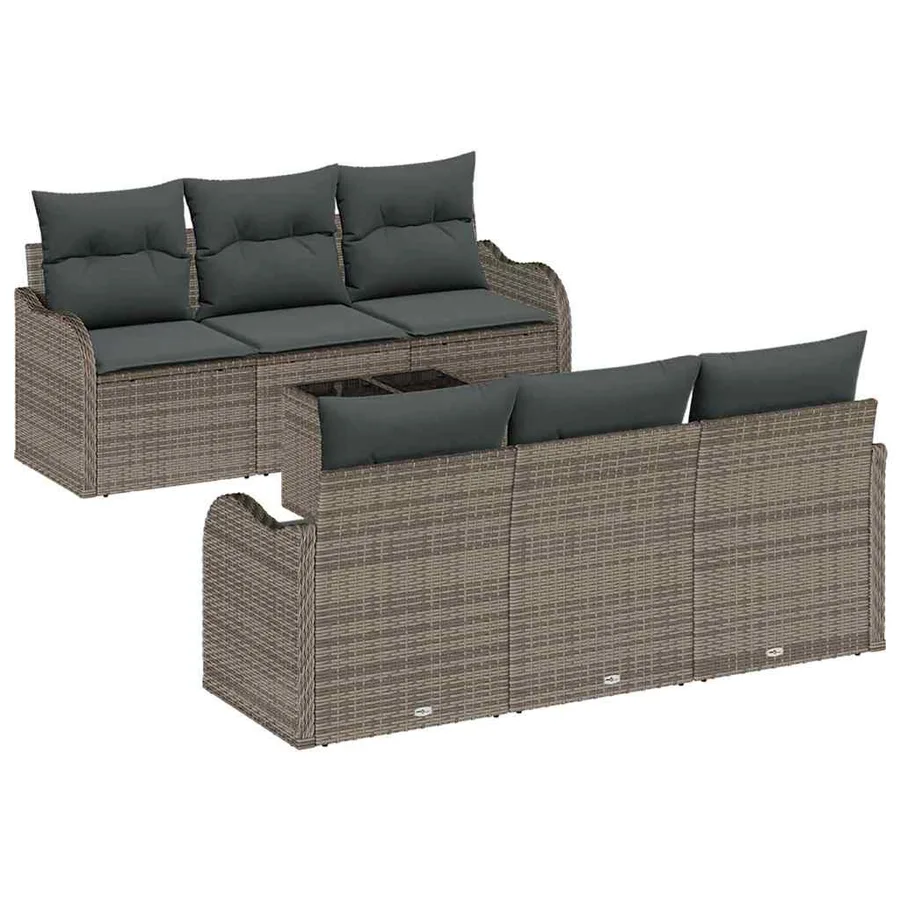 Ensemble de canapé de jardin Gris 55 x 55 x 37 cm polyrotin - 2