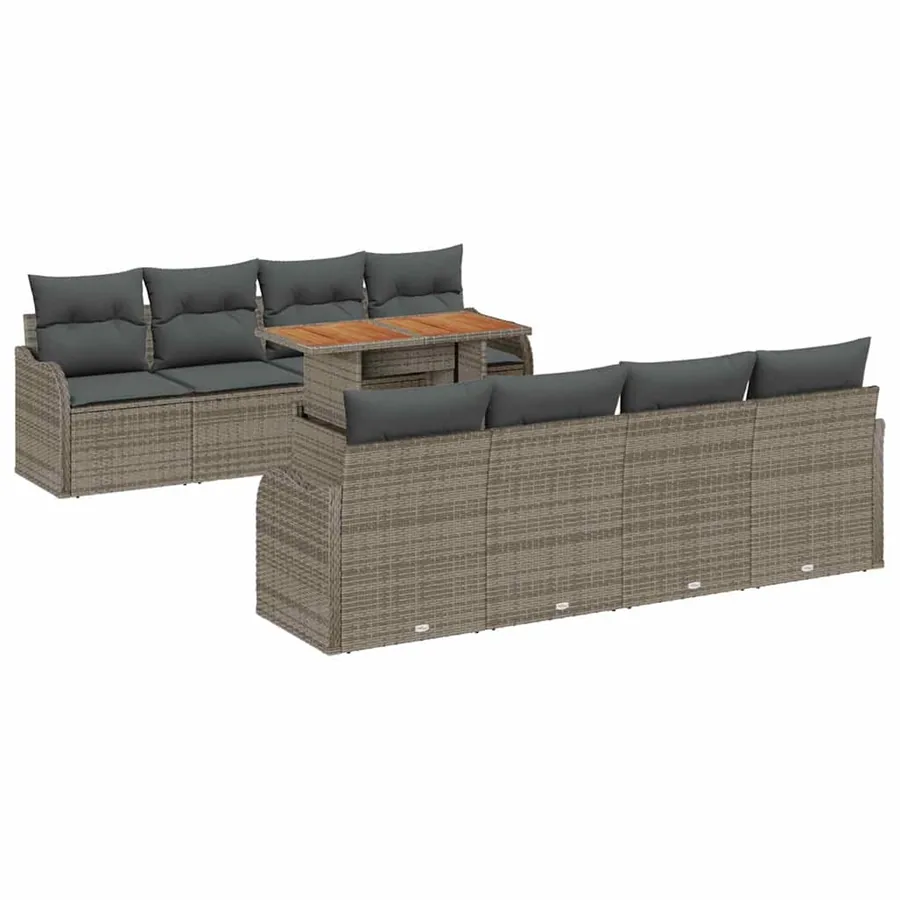 Ensemble de canapé de jardin avec coussin 7 pcs Gris - 2