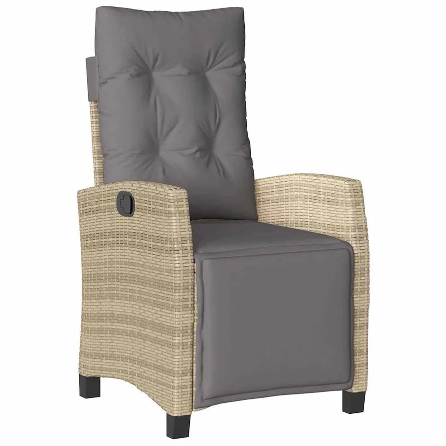 Ensemble de salle à manger pour jardin 7 pcs Beige polyrotin - 6