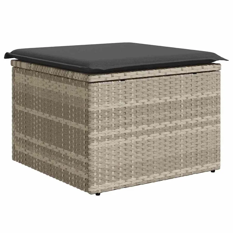 Ensemble de canapé de jardin 9 pcs Gris clair Poly rotin - 7