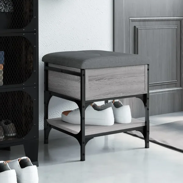 Banc à chaussures sonoma gris 42x42x45 cm bois d'ingénierie