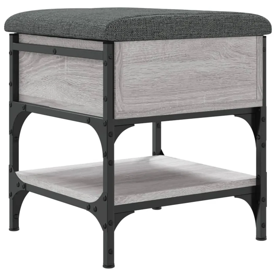 Banc à chaussures sonoma gris 42x42x45 cm bois d'ingénierie - 2