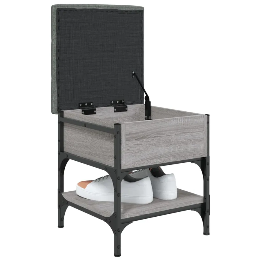 Banc à chaussures sonoma gris 42x42x45 cm bois d'ingénierie - 4