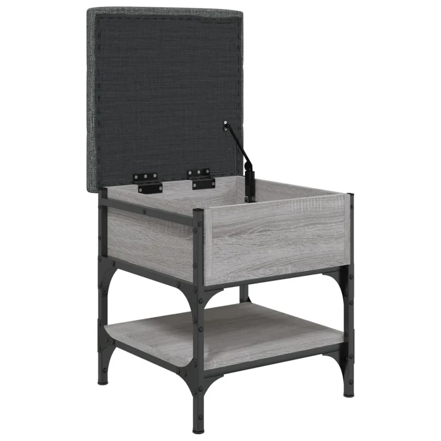 Banc à chaussures sonoma gris 42x42x45 cm bois d'ingénierie - 5