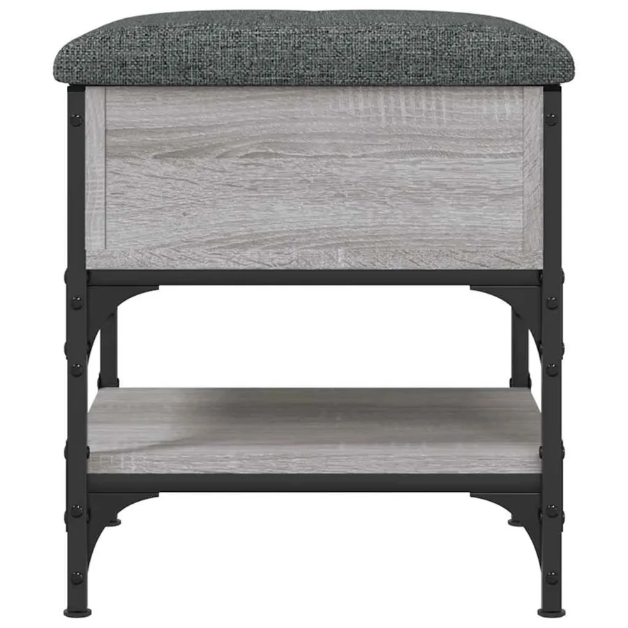 Banc à chaussures sonoma gris 42x42x45 cm bois d'ingénierie - 6