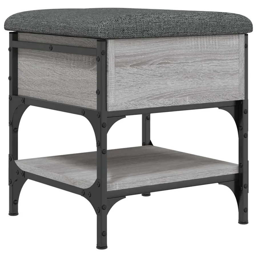 Banc à chaussures sonoma gris 42x42x45 cm bois d'ingénierie - 8