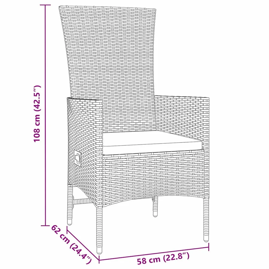 Ensemble de salle à manger pour jardin 9 pcs Beige polyrotin - 10