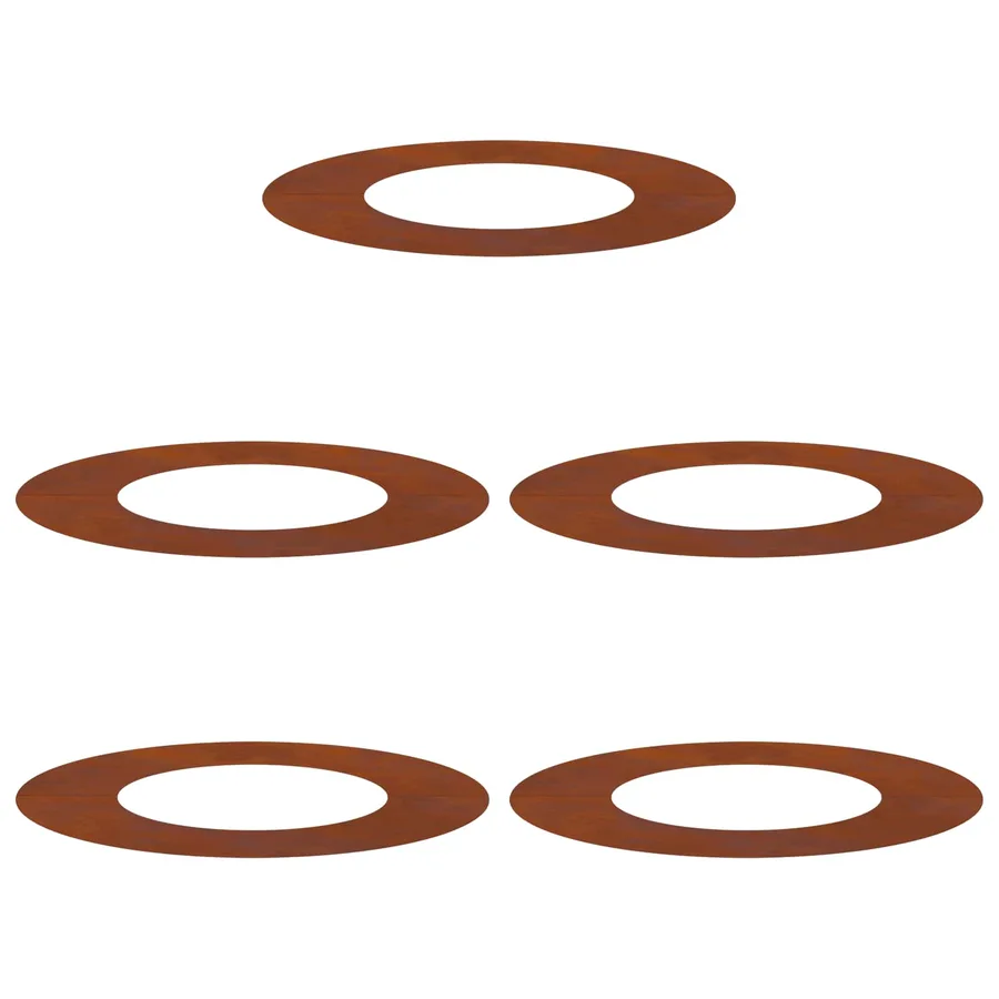 adapté pour anneaux d'arbre plats 5 pc Rouillé Ø40/70 cm - 2