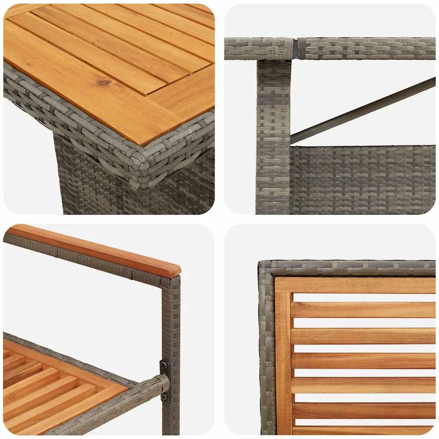 Ensemble de salle à manger pour jardin 9 pcs Gris et marron - 9