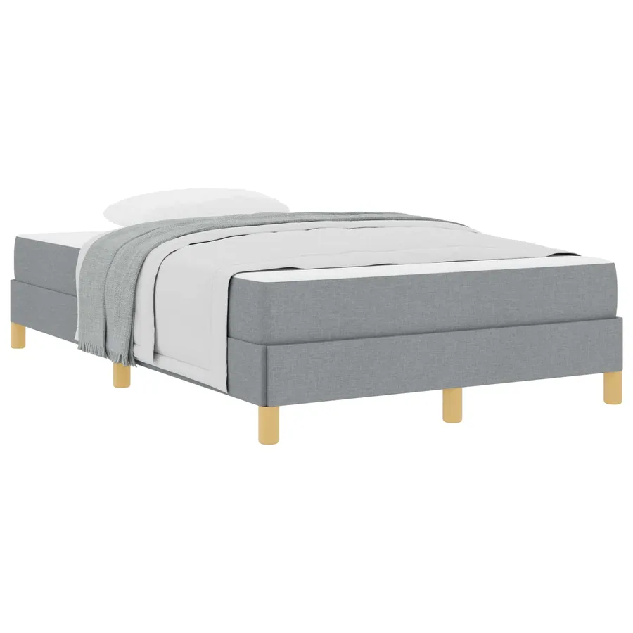 Lit à ressorts avec matelas Gris clair 120 x 200 cm tissu - 2