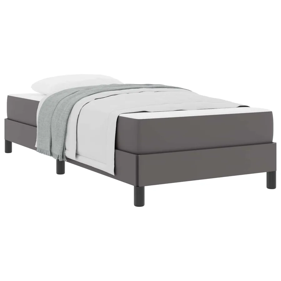 Cadre de lit avec matelas Gris 90 x 190 cm tissu - 2