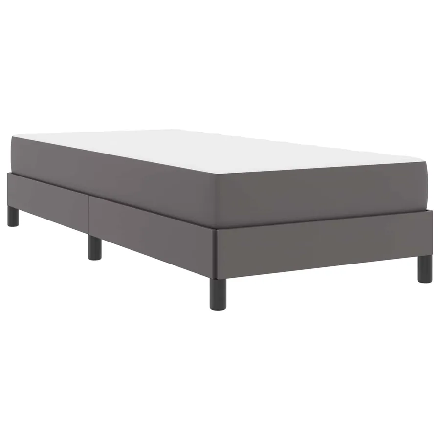Cadre de lit avec matelas Gris 90 x 190 cm tissu - 4