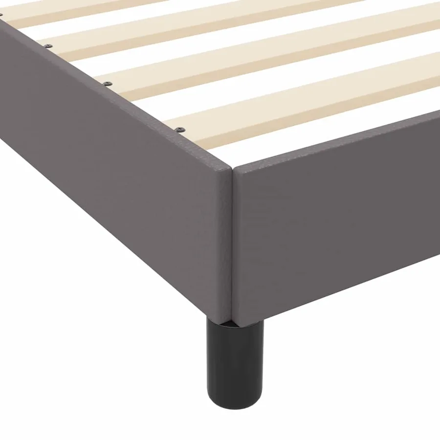 Cadre de lit avec matelas Gris 90 x 190 cm tissu - 8