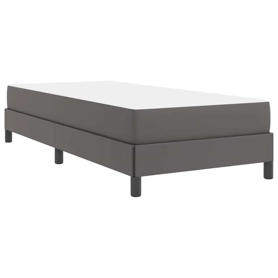 Cadre de lit avec matelas Gris 90 x 190 cm tissu - 9