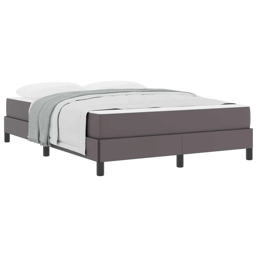 Cadre de lit avec matelas Gris 140 x 190 cm tissu - 2