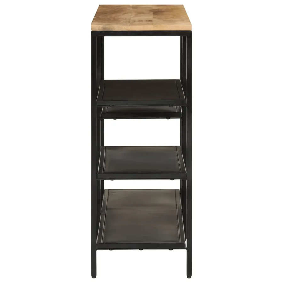 Table console 110x30x75 cm bois de manguier massif brut et fer - 3