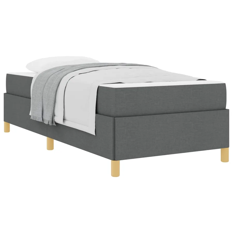 Cadre de lit avec matelas Gris foncé 100 x 200 cm tissu - 2