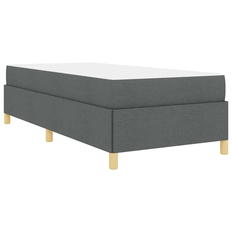 Cadre de lit avec matelas Gris foncé 100 x 200 cm tissu - 9