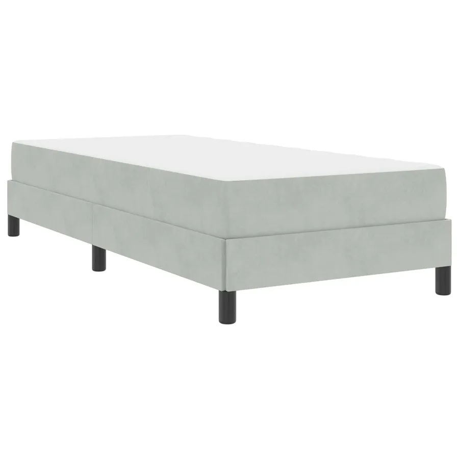 Lit à ressorts avec matelas Gris clair 100 x 200 cm tissu - 4