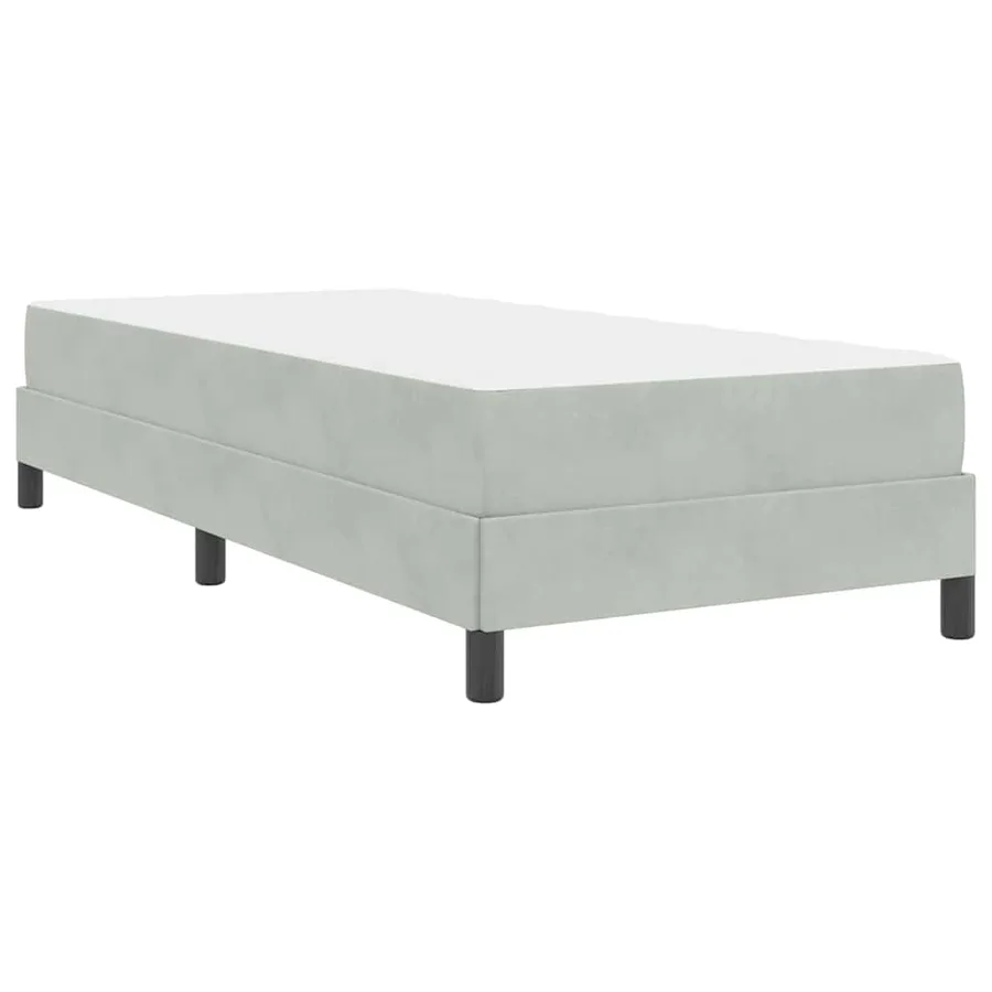 Lit à ressorts avec matelas Gris clair 100 x 200 cm tissu - 9
