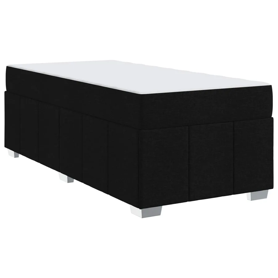 Cadre de lit avec matelas Noir 100 x 200 cm tissu - 4