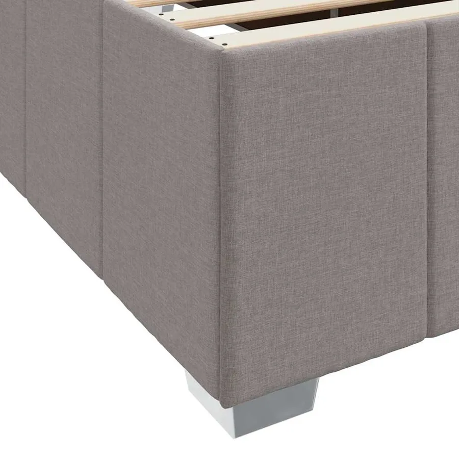Cadre de lit avec matelas Taupe 140 x 200 cm tissu - 10