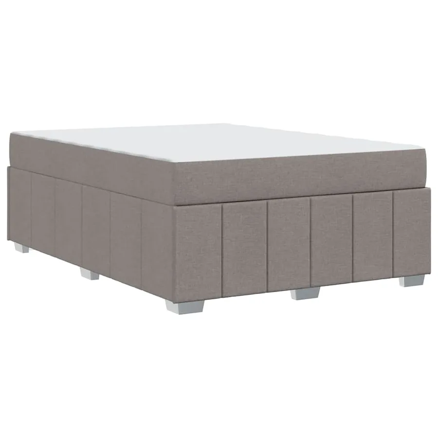 Cadre de lit avec matelas Taupe 140 x 200 cm tissu - 9