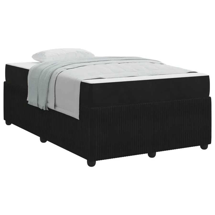 Cadre de lit avec matelas Noir 120 x 200 cm tissu - 3