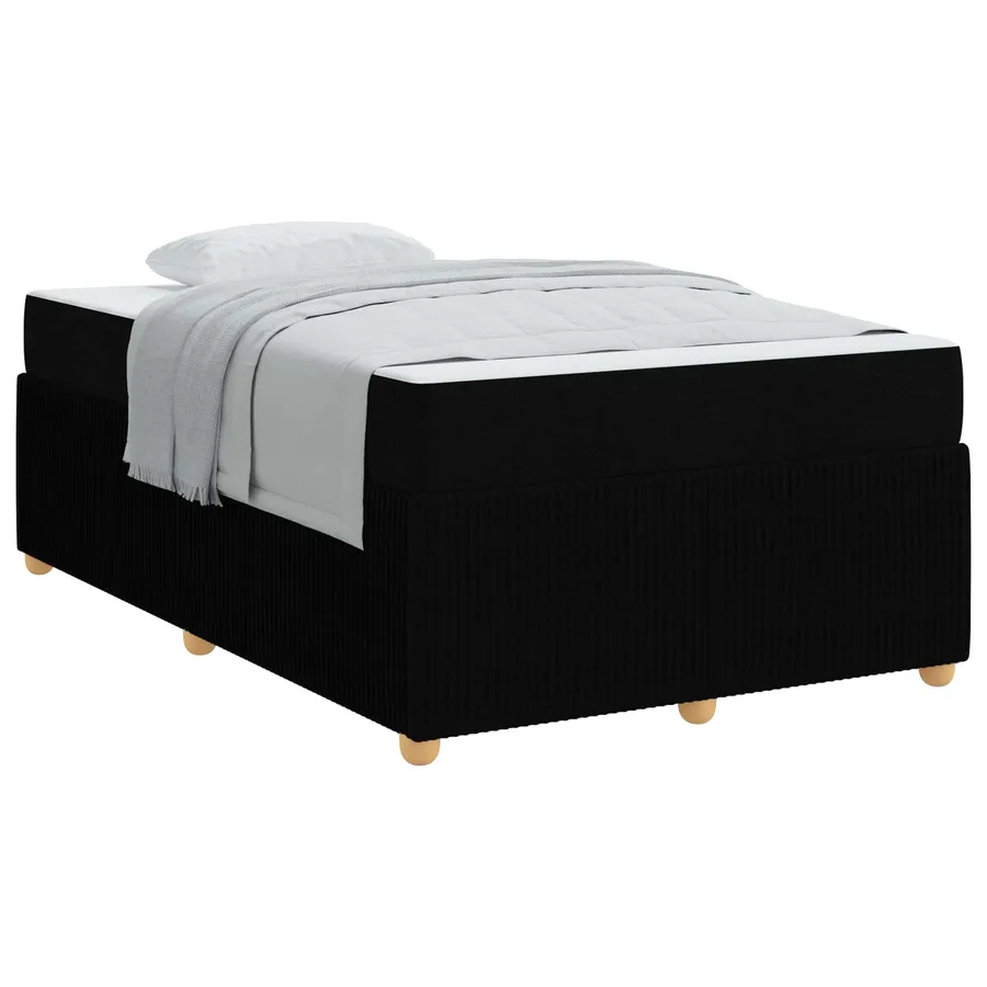 Cadre de lit avec matelas Noir 120 x 200 cm tissu - 2