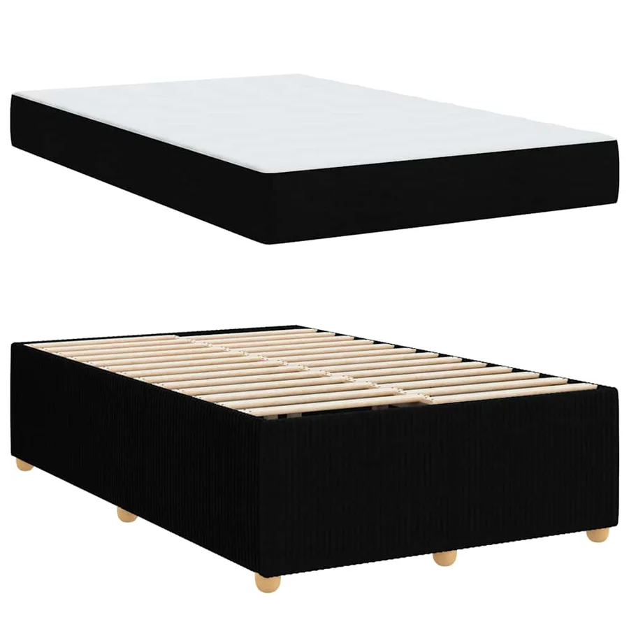 Cadre de lit avec matelas Noir 120 x 200 cm tissu - 4