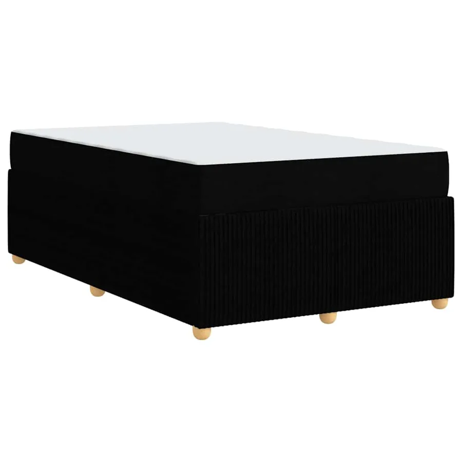 Cadre de lit avec matelas Noir 120 x 200 cm tissu - 7