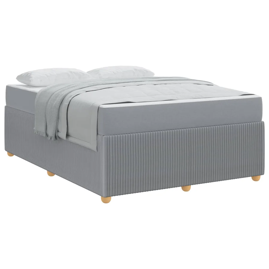 Cadre de lit avec matelas Gris clair 160 x 200 cm tissu - 2
