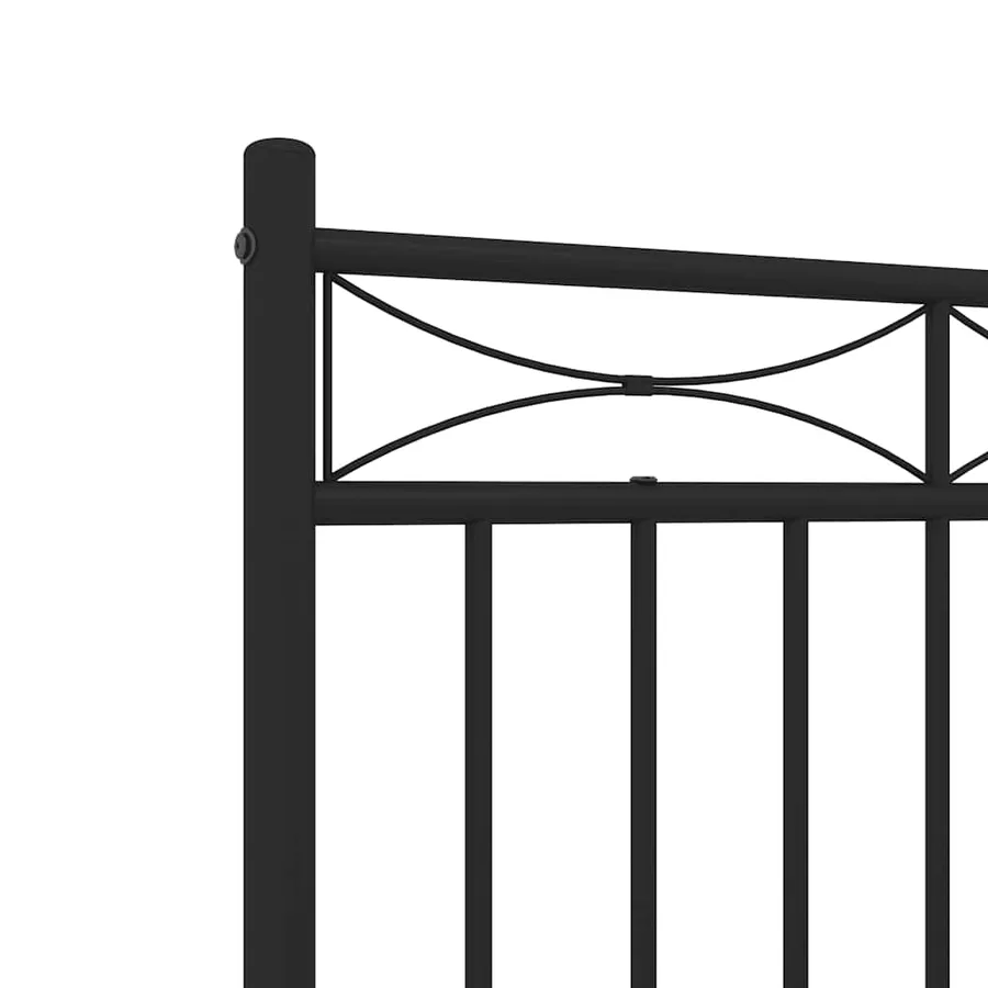 Cadre de lit métal sans matelas avec pied de lit noir 135x190cm - 9