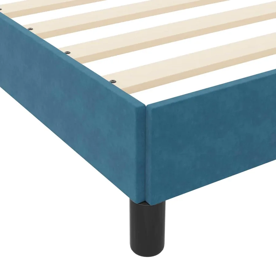 Lit à ressorts avec matelas Bleu foncé 140 x 200 cm tissu - 10