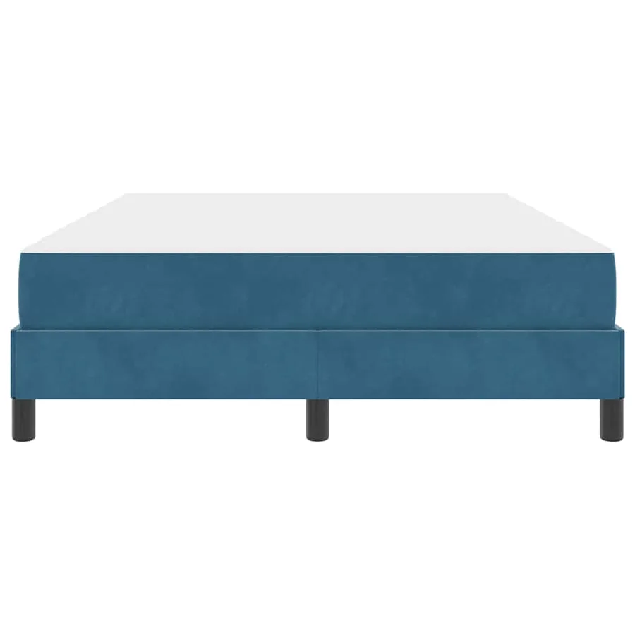 Lit à ressorts avec matelas Bleu foncé 140 x 200 cm tissu - 7