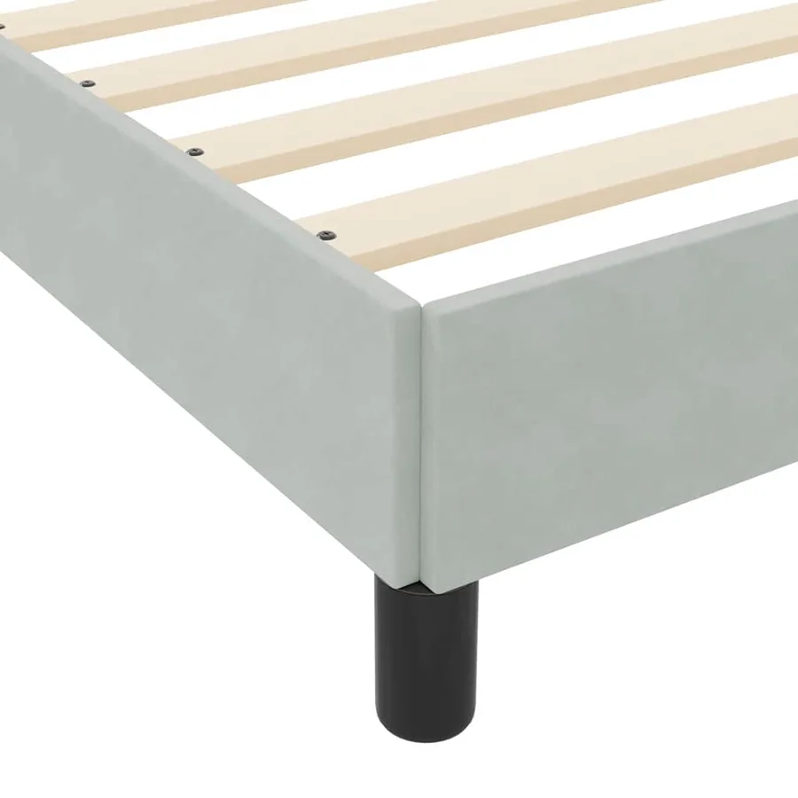 Lit à ressorts avec matelas Gris clair 90 x 190 cm tissu - 10