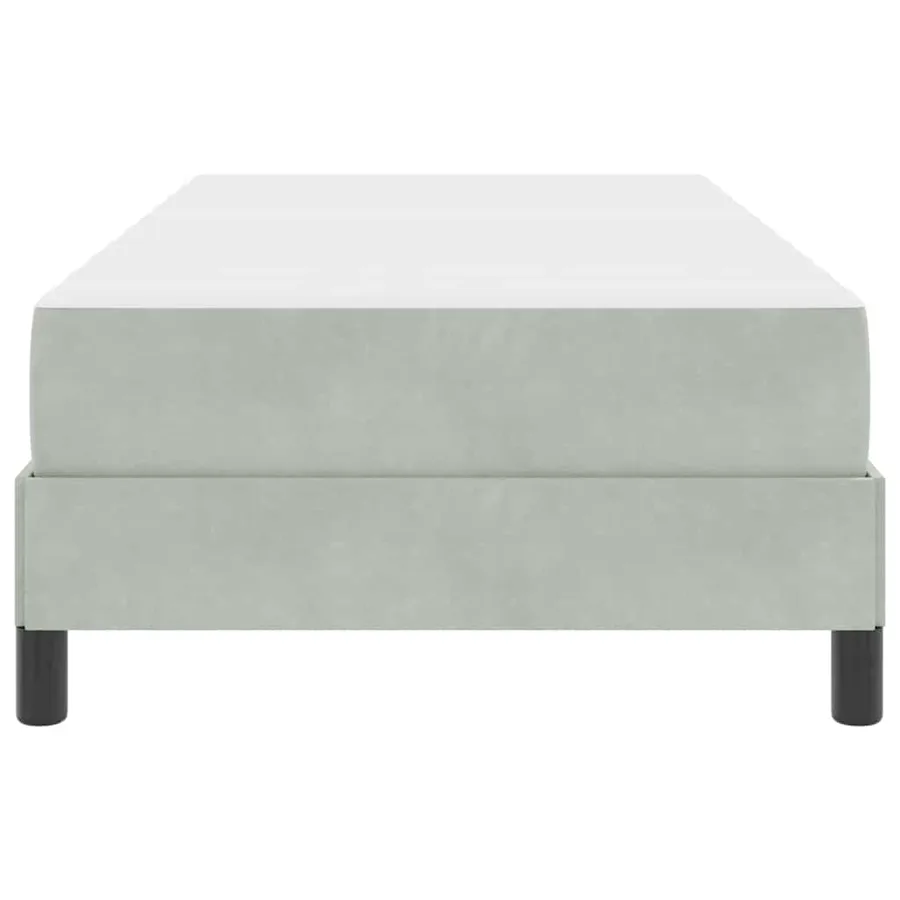 Lit à ressorts avec matelas Gris clair 90 x 190 cm tissu - 7