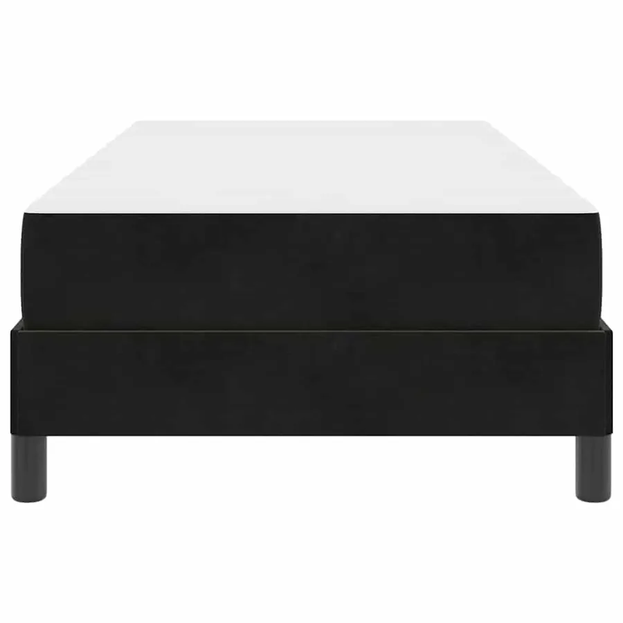 Lit à ressorts avec matelas Noir 100 x 200 cm tissu - 7