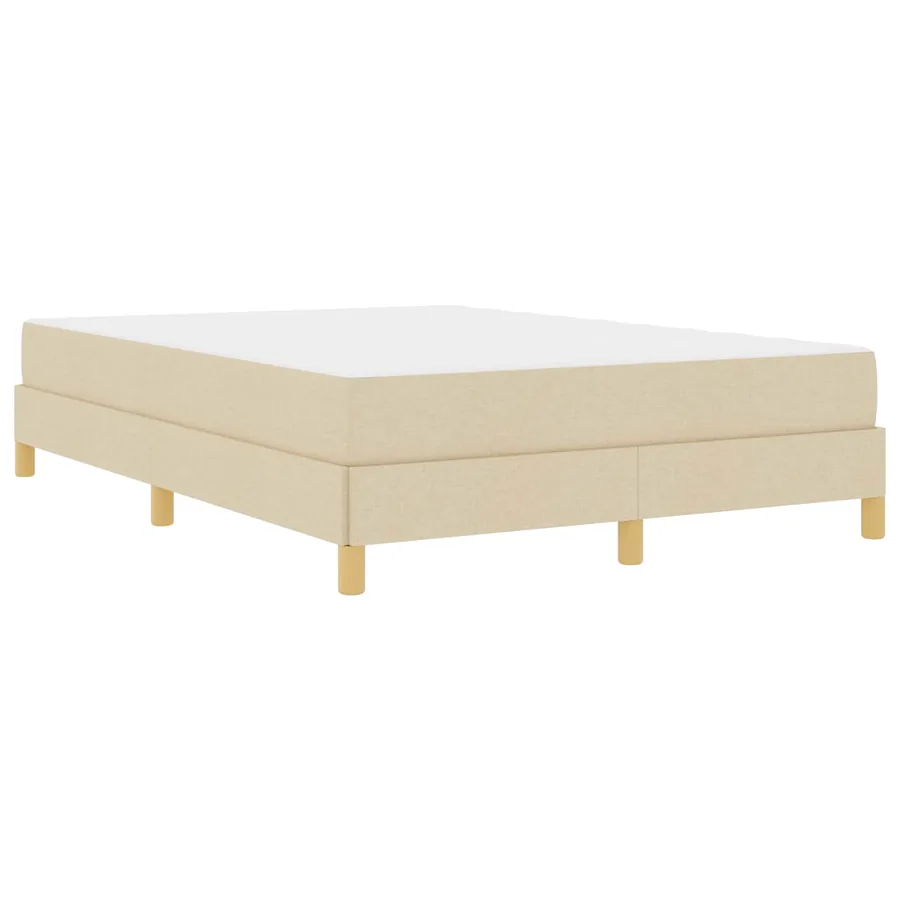 Lit à ressorts avec matelas Crème 140 x 200 cm tissu - 2
