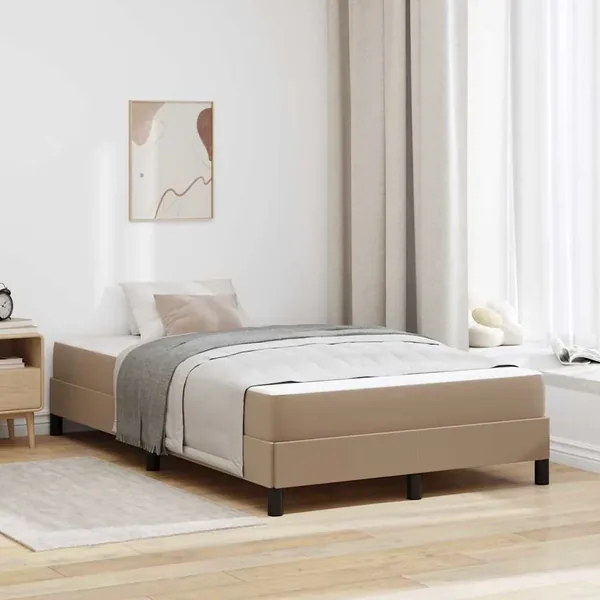 Cadre de lit avec matelas Cappuccino 120 x 200 cm tissu