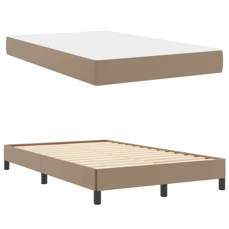 Cadre de lit avec matelas Cappuccino 120 x 200 cm tissu - 6