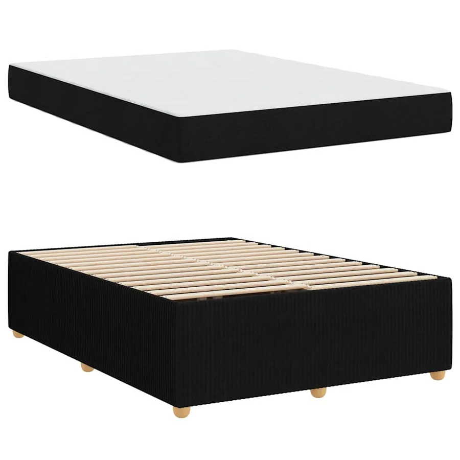 Cadre de lit avec matelas Noir 160 x 200 cm tissu - 4